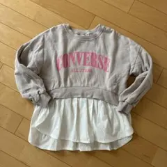 CONVERSE フリル付きトレーナー 100cm~ グレー/ホワイト