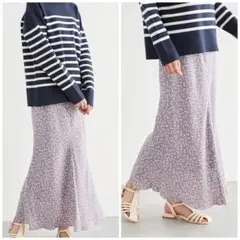 【ウエストゴム】ロペピクニック 花柄　ロングスカート マーメイド フレア M