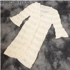 MERCURYDUO かぎ編み ロングカーディガン ホワイト