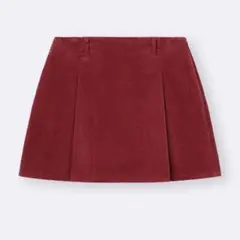14日まで値下げ GU コーデュロイ ミニ スコート レッド XXL