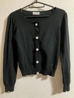 LODISPOTTO 黒 ニットカーディガン パールボタン