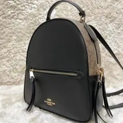 極美品✨　コーチ　リュック　pvc レザー　シグネチャー　ブラウン