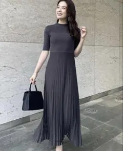 週末限定❣️anuans　ボトルネックシアーニットワンピース　半袖