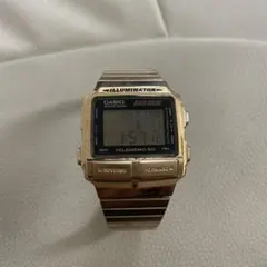 CASIO DATA BANK ゴールド腕時計　チープカシオ　電池交換済みのサムネイル
