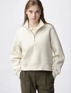 gu ヘビーウェイトスウェットハーフジッププルオーバー　L