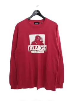 XLARGE ゴリラロゴ 長袖カットソー レッド