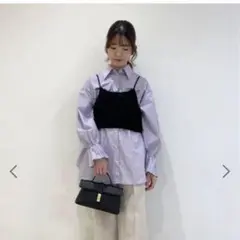 VIS プリーツスリーブシャツ