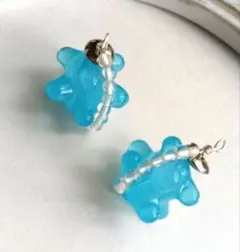 9472 水色 金平糖 天然石 パーツ