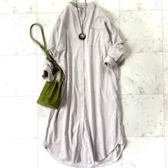 美品　アーバンリサーチ　コーデュロイシャツワンピース　スキッパー　ベージュ