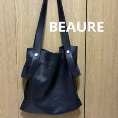BEAURE レザー トートバッグ ブラックのサムネイル