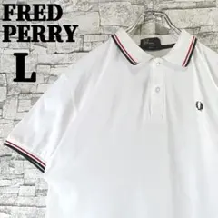 美品✨フレッドペリー ポロシャツ 刺繍ロゴ リブライン М12 ポルトガル製 L