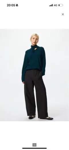 UNIQLO ジャージーバレルレッグパンツM ブラック