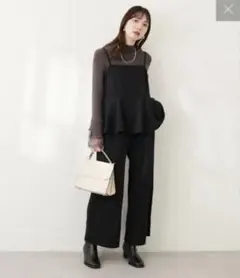 natural couture　カットジョーゼットペプラムサロペットのサムネイル