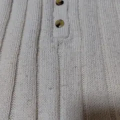 アイボリー リブ編み ニットワンピース