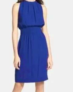 【kate spade new york】ノースリーブ クレープドレス ブルー