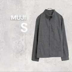 良品計画 無印 カーディガン トップス 羽織 フルジップ 長袖 チェック柄 S