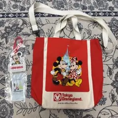 ディズニークルーズ アドベンチャー号 限定 エコバッグ ポーチ付き 赤