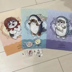 モフサンド　くら寿司 クリアファイル3枚セットとキーホルダー、缶バッジetc