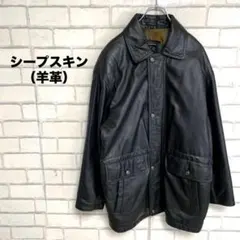 激渋　本革　ラムレザージャケット　羊革　シープスキン　革ジャン　ミドルコート