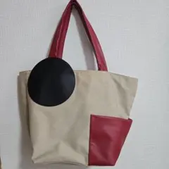 超美品☆クレッシェントのバイカラー トートバッグ ブラック ホワイト 