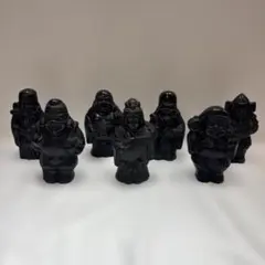 那智黒石 七福神 置物 7体セット 高さ約13cm 縁起物 伝統工芸品