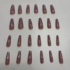 ピンク グラデーション ラメ ネイルチップ 24個セット