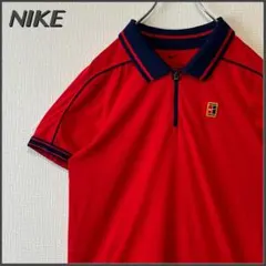 【美品】 NIKE ナイキ ロゴ テニス ハーフジップ ポロシャツのサムネイル