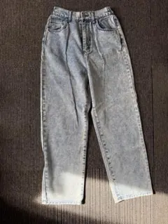 ケミカルウォッシュ デニムパンツ ウエストゴム