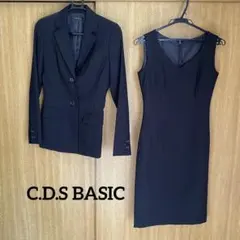 C.D.S BASIC ブラックスーツセット（ジャケット・ドレス）