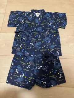 ミキハウス　トンボ柄 ネイビー甚平 80cm