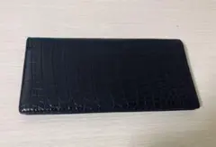 クロコ型押し風 長財布 ブラック カード収納 RFID即購入OK