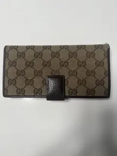 GUCCI ロゴパターン 長財布 ベージュ/ブラウン