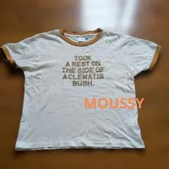 MOUSSY ロゴプリント リンガーTシャツ