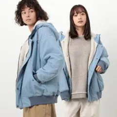 Purple & Yellow（パープル＆イエロー） デニムフーデッドブルゾンのサムネイル