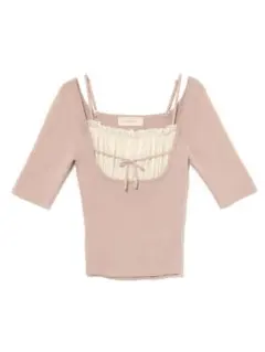 Andmary Fleur frill knit tops ivory - メルカリ