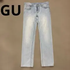 GU ライトブルー スキニーストレッチデニム フェード加工　W31