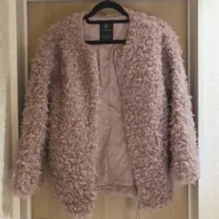 レディース アウター 冬物 コート ボア ディズニーコーデ ピンク