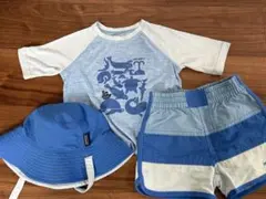 Patagonia キッズ水着 半袖ラッシュガード・ショートパンツ・ハットセット