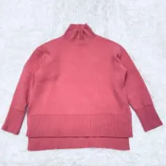 プラステ　ピンク　タートルネックセーター　　【M】　ゆったりニット　ウール混
