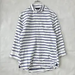 チャオパニックティピー シャツ ブラウス ボーダー 前後差 トップス 綿麻 S