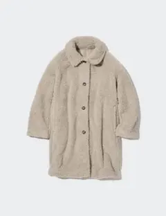 新品未使用　ユニクロ　防風アウター フリースステンカラーコートナチュラル　M