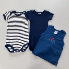 PETIT BATEAU ロンパース タンクトップ3点セット 6m/67cmのサムネイル