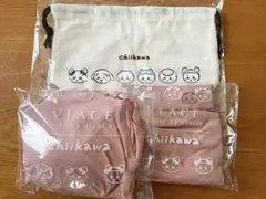 VIAGE ナイトブラ ショーツ セット ちいかわ Lサイズ ノベルティ巾着付きのサムネイル