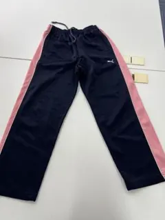 PUMA キッズ ジャージ パンツ ネイビー×ピンク