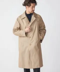 ★美品 SHIPS 春夏 約3万円 ベージュ ステンカラーコート ロングコート