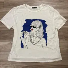 ZARA イラストプリント 半袖Tシャツ ホワイト L