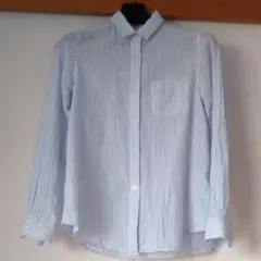 a,v,v standard　長袖シャツ　ブルー　ストライプ　M　イトキン