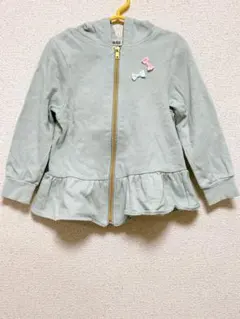 【ほぼ汚れなし✨】ミントグリーン フリル付きパーカー　長袖　女の子　110cm