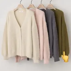 フェザーヤーンカーディガン《WEB限定カラーあり》　discoat