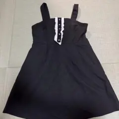 evelyn ブラックキャミワンピース フロントボタン付き